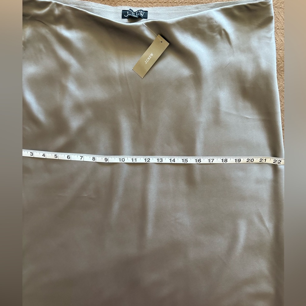 J. Crew Silver-Gray Satin Midi Skirt - Picture 6 of 13